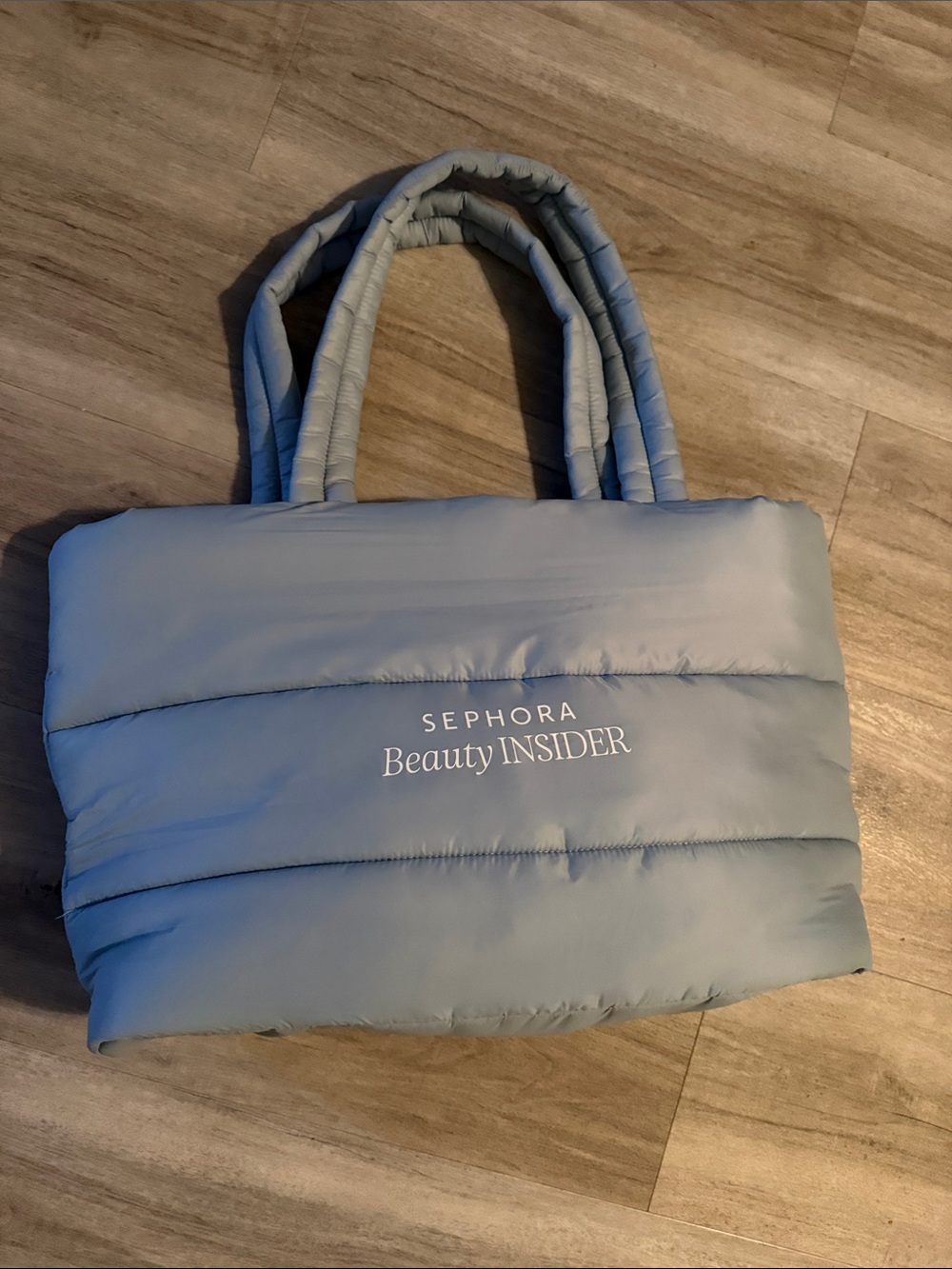 Sephora Beauty Insider Puffer Tote in Light Blue